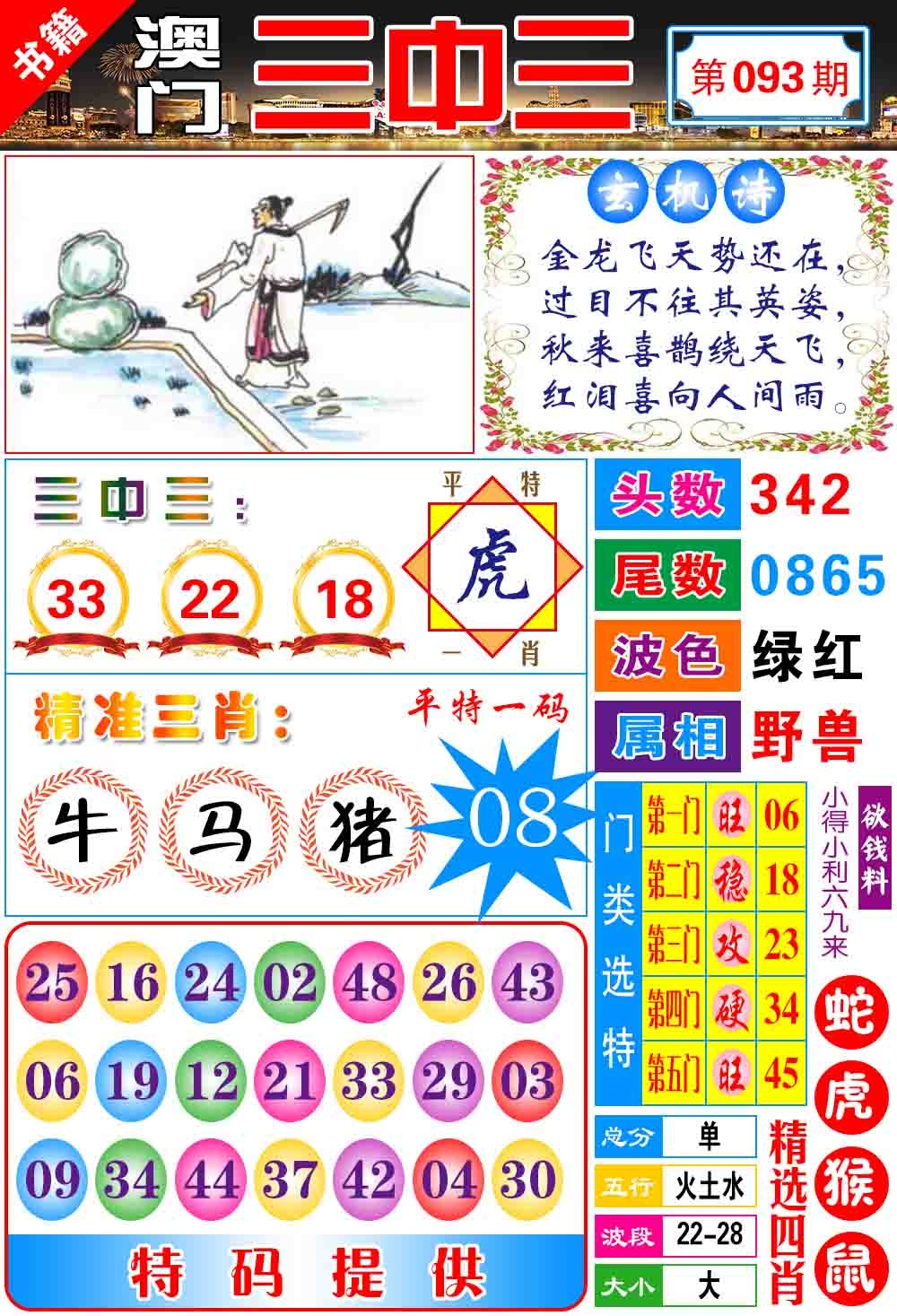 093期澳门宝典三中三[图]